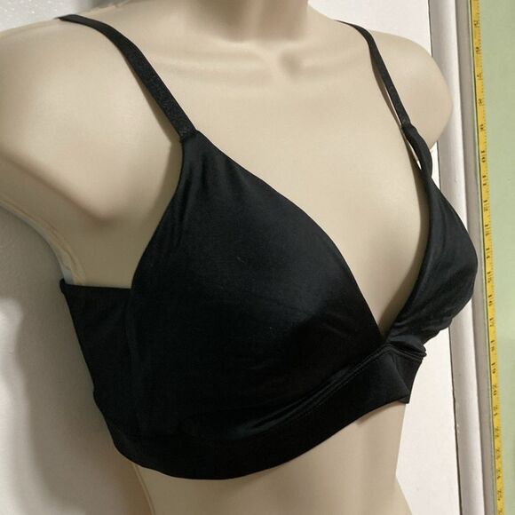 GAP Bralette Black Satin Triangle New Cashmere Womens Large - Picture 4 of 13